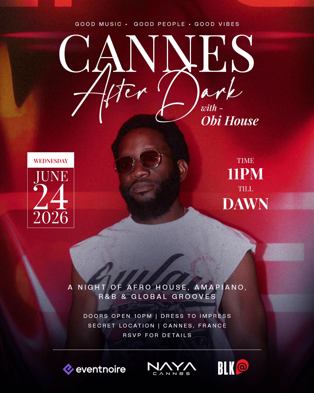 Cannes After Dark with Obi House — Wednesday June 24 2026, Cannes France